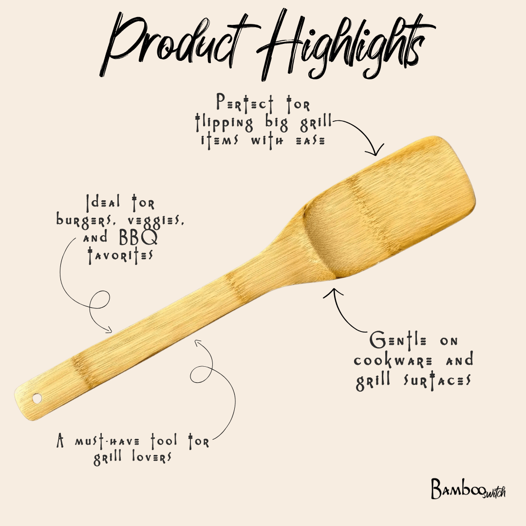 Bamboo XL Barbeque Grilling Spatula